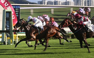 Top Act wins the HK-3 The SA SA Ladies' Purse. HKJC.